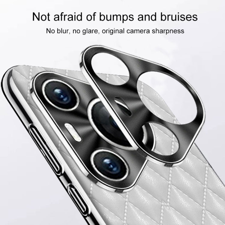 For Huawei Pura 70 Silver Edge Rhombic Texture PU Leather Phone Case(Purple) - free shipping - PMC Jewellery - Order now!