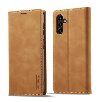 For Samsung Galaxy S24 FE 5G LC.IMEEKE Strong Magnetism Microfiber Leather Phone Case(Brown) - Galaxy S24 FE 5G Cases by LC.IMEEKE | Online Shopping South Africa | PMC Jewellery | Buy Now Pay Later Mobicred