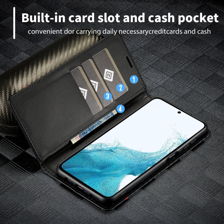 For Samsung Galaxy S24 FE 5G LC.IMEEKE Carbon Fiber Leather Phone Case(Vertical Black) - Galaxy S24 FE 5G Cases by LC.IMEEKE | Online Shopping South Africa | PMC Jewellery | Buy Now Pay Later Mobicred