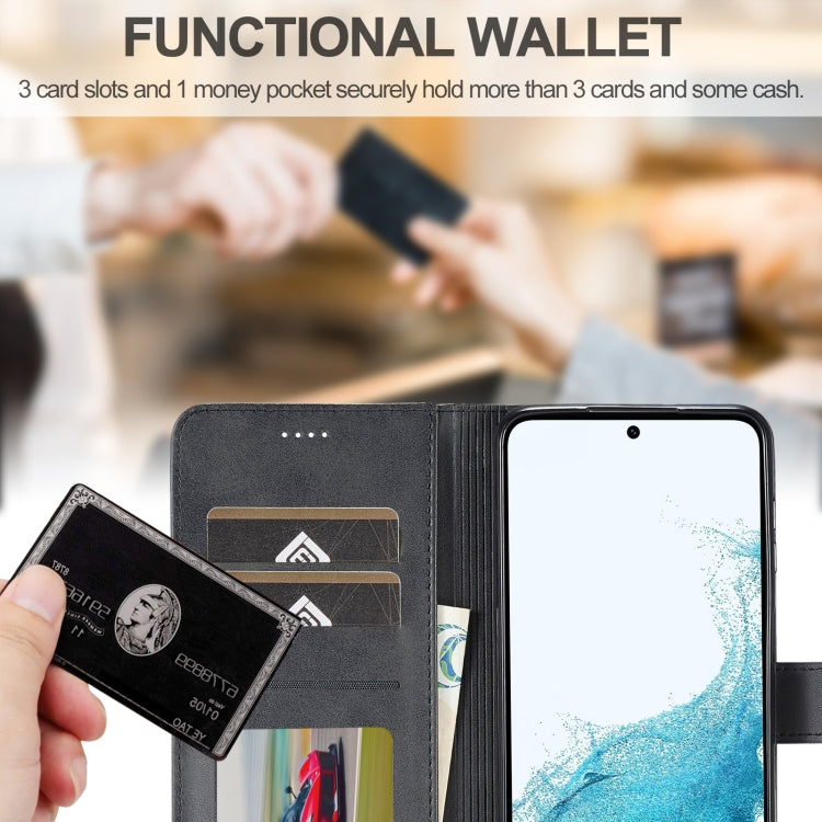 For Samsung Galaxy S24 FE 5G LC.IMEEKE Calf Texture Leather Phone Case(Black) - free shipping - PMC Jewellery - Order now!