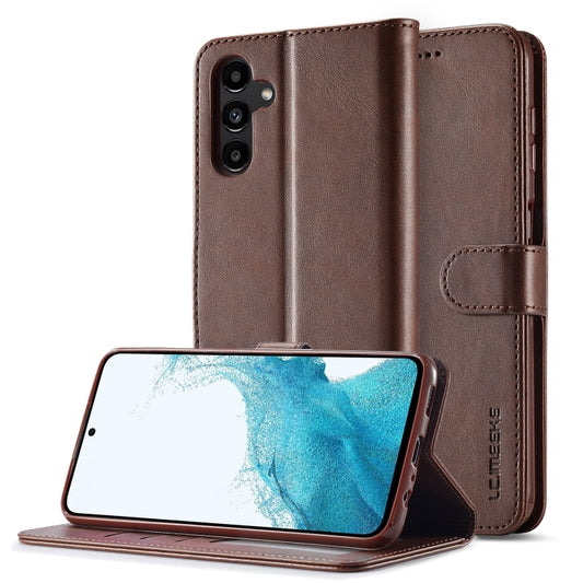 For Samsung Galaxy S24 FE 5G LC.IMEEKE Calf Texture Leather Phone Case(Coffee) - Galaxy S24 FE 5G Cases by LC.IMEEKE | Online Shopping South Africa | PMC Jewellery | Buy Now Pay Later Mobicred