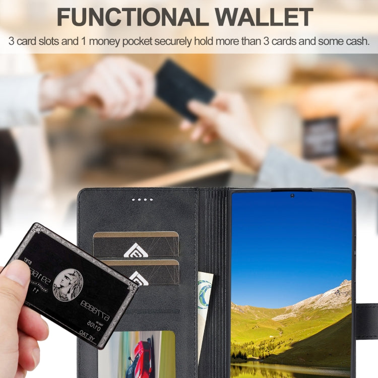 For Samsung Galaxy S25 Ultra 5G LC.IMEEKE Calf Texture Leather Phone Case(Black) - free shipping - PMC Jewellery - Order now!