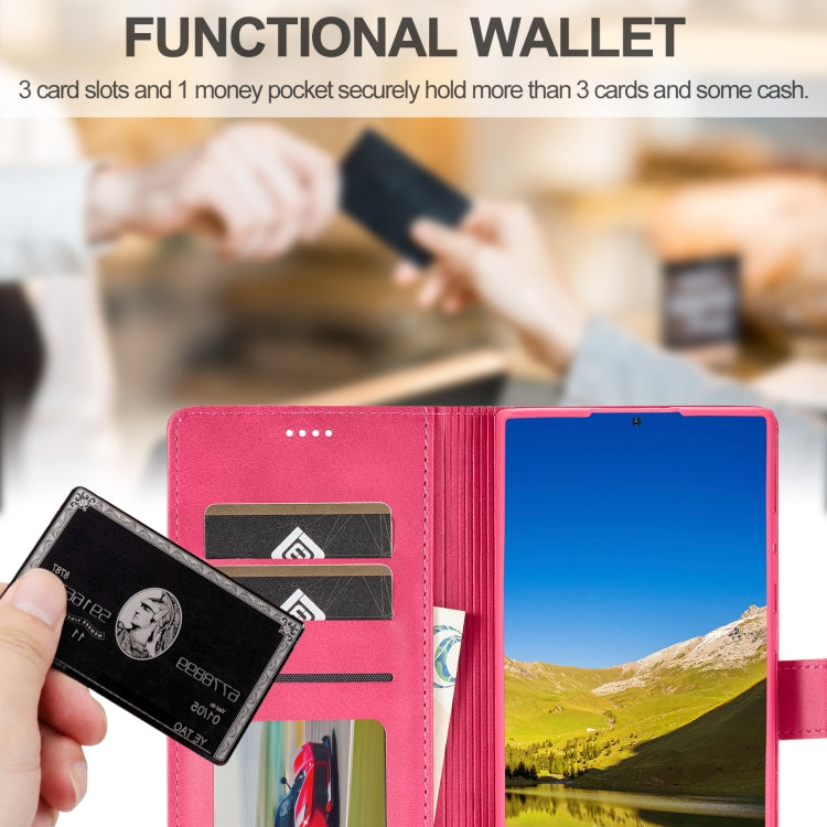 For Samsung Galaxy S25 Ultra 5G LC.IMEEKE Calf Texture Leather Phone Case(Red) - Galaxy S25 Ultra 5G Cases by LC.IMEEKE | Online Shopping South Africa | PMC Jewellery | Buy Now Pay Later Mobicred