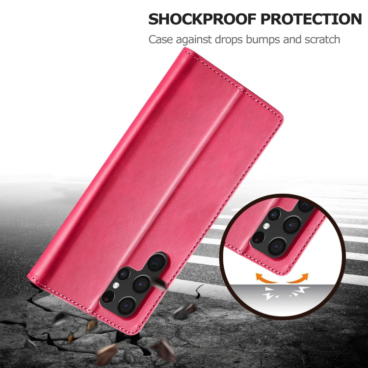 For Samsung Galaxy S25 Ultra 5G LC.IMEEKE Calf Texture Leather Phone Case(Red) - Galaxy S25 Ultra 5G Cases by LC.IMEEKE | Online Shopping South Africa | PMC Jewellery | Buy Now Pay Later Mobicred