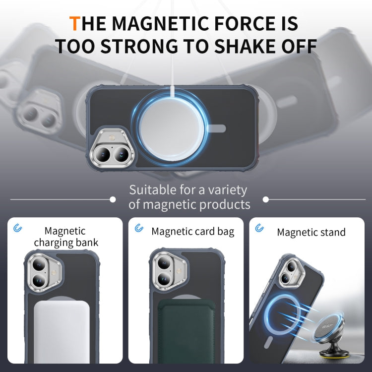For iPhone 16 Plus Rainbow Series Skin Feel MagSafe Lens Holder Phone Case(Grey) - iPhone 16 Plus Cases by PMC TechLife | Online Shopping South Africa | PMC TechLife | Buy Now Pay Later Mobicred