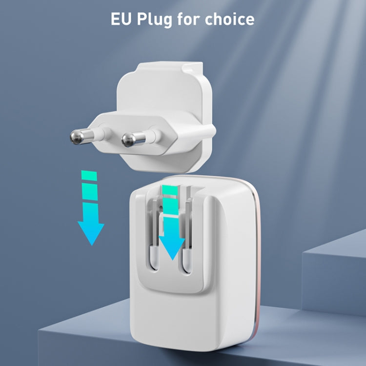 LDNIO A1204Q QC3.0 18W USB Fast Charger with 1m USB to USB-C / Type-C Cable, Plug Type:EU Plug(White Gold) - USB Charger by LDNIO | Online Shopping South Africa | PMC TechLife | Buy Now Pay Later Mobicred