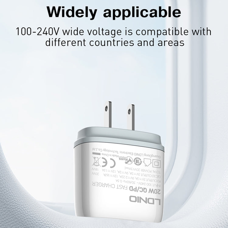 LDNIO Q229 QC3.0 / PD20W USB + Type-C Fast Charger with 1m USB to Micro USB Cable, Plug Type:US Plug(White) - free shipping - PMC TechLife - Order now!