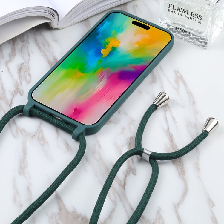 For iPhone 16 Pro Candy Colors TPU Protective Phone Case with Lanyard (Dark Green) - iPhone 16 Pro Cases by PMC Jewellery | Online Shopping South Africa | PMC Jewellery | Buy Now Pay Later Mobicred