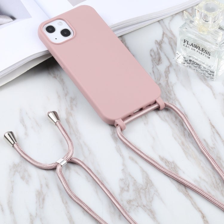 For iPhone 16 Plus Candy Colors TPU Protective Phone Case with Lanyard(Rose Gold) - iPhone 16 Plus Cases by PMC TechLife | Online Shopping South Africa | PMC TechLife | Buy Now Pay Later Mobicred