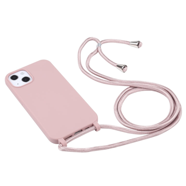For iPhone 16 Candy Colors TPU Protective Phone Case with Lanyard(Rose Gold) - iPhone 16 Cases by PMC TechLife | Online Shopping South Africa | PMC TechLife | Buy Now Pay Later Mobicred