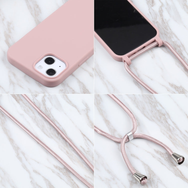 For iPhone 16 Candy Colors TPU Protective Phone Case with Lanyard(Rose Gold) - iPhone 16 Cases by PMC TechLife | Online Shopping South Africa | PMC TechLife | Buy Now Pay Later Mobicred