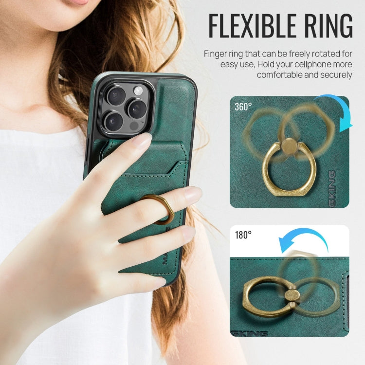 For iPhone 15 Plus DG.MING K1 MagSafe Detachable Wallet RFID Back Cover Phone Case(Green) - free shipping - PMC Jewellery - Order now!