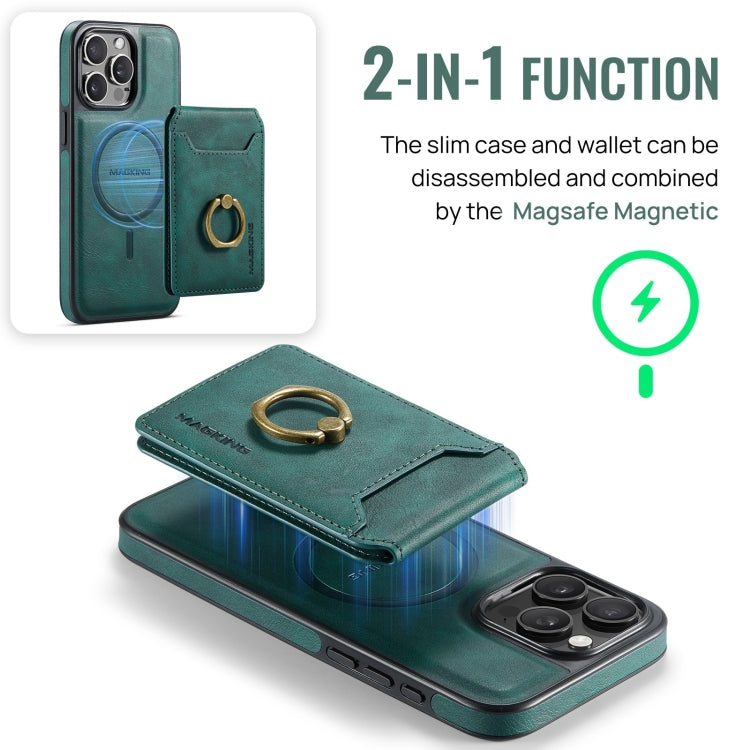 For iPhone 15 Plus DG.MING K1 MagSafe Detachable Wallet RFID Back Cover Phone Case(Green) - free shipping - PMC Jewellery - Order now!