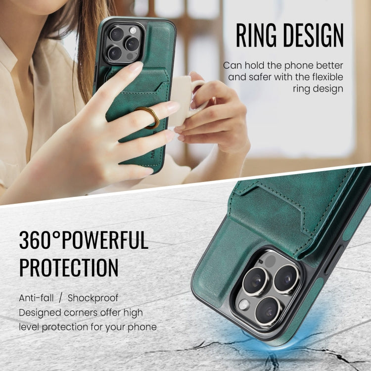 For iPhone 15 Plus DG.MING K1 MagSafe Detachable Wallet RFID Back Cover Phone Case(Green) - free shipping - PMC Jewellery - Order now!