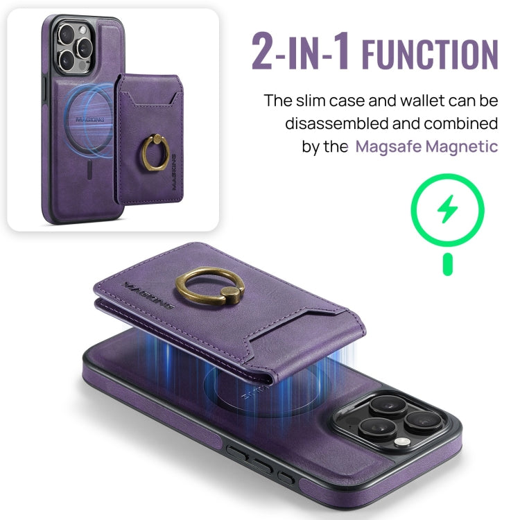For iPhone 14 Plus DG.MING K1 MagSafe Detachable Wallet RFID Back Cover Phone Case(Purple) - free shipping - PMC Jewellery - Order now!