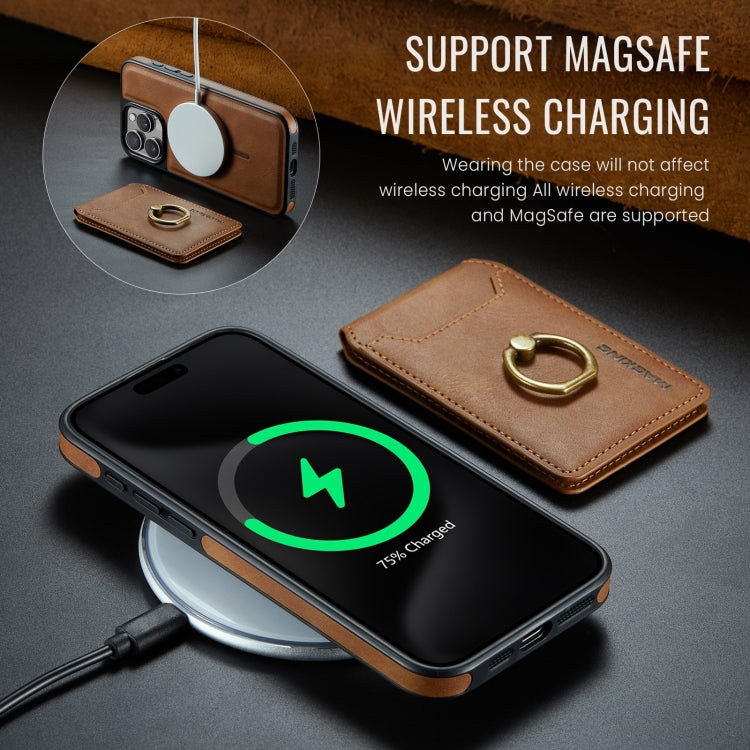 For iPhone 14 Plus DG.MING K1 MagSafe Detachable Wallet RFID Back Cover Phone Case(Brown) - free shipping - PMC Jewellery - Order now!