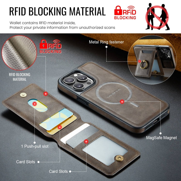 For iPhone 13 Pro Max DG.MING K1 MagSafe Detachable Wallet RFID Back Cover Phone Case(Coffee) - free shipping - PMC Jewellery - Order now!