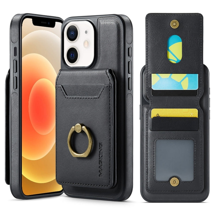 For iPhone 12 DG.MING K1 MagSafe Detachable Wallet RFID Back Cover Phone Case(Black) - iPhone 12 / 12 Pro Cases by DG.MING | Online Shopping South Africa | PMC Jewellery | Buy Now Pay Later Mobicred