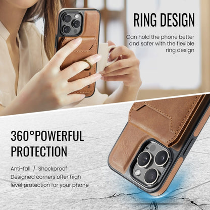 For iPhone 12 DG.MING K1 MagSafe Detachable Wallet RFID Back Cover Phone Case(Brown) - iPhone 12 / 12 Pro Cases by DG.MING | Online Shopping South Africa | PMC Jewellery | Buy Now Pay Later Mobicred