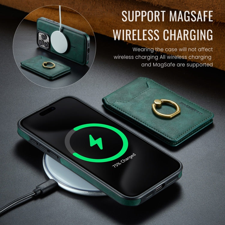 For iPhone 12 DG.MING K1 MagSafe Detachable Wallet RFID Back Cover Phone Case(Green) - free shipping - PMC Jewellery - Order now!