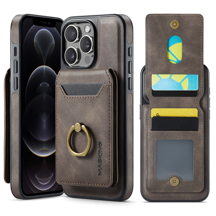 For iPhone 12 Pro Max DG.MING K1 MagSafe Detachable Wallet RFID Back Cover Phone Case(Coffee) - iPhone 12 Pro Max Cases by DG.MING | Online Shopping South Africa | PMC Jewellery | Buy Now Pay Later Mobicred