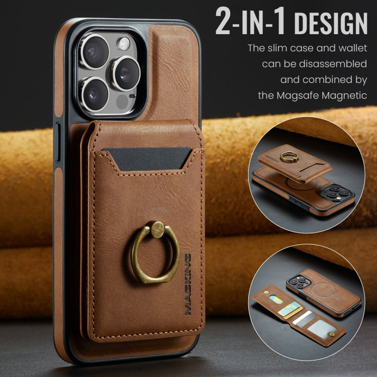 For iPhone 12 Pro Max DG.MING K1 MagSafe Detachable Wallet RFID Back Cover Phone Case(Brown) - free shipping - PMC Jewellery - Order now!