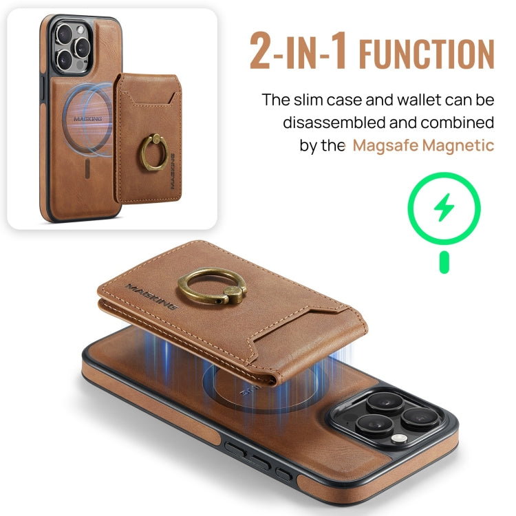 For iPhone 12 Pro Max DG.MING K1 MagSafe Detachable Wallet RFID Back Cover Phone Case(Brown) - iPhone 12 Pro Max Cases by DG.MING | Online Shopping South Africa | PMC Jewellery | Buy Now Pay Later Mobicred