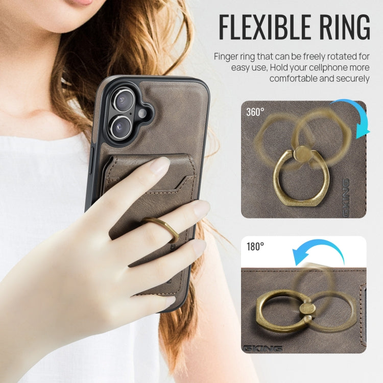For iPhone 16 Plus DG.MING K1 MagSafe Detachable Wallet RFID Back Cover Phone Case(Coffee) - free shipping - PMC Jewellery - Order now!