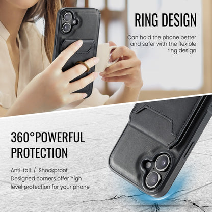 For iPhone 16 DG.MING K1 MagSafe Detachable Wallet RFID Back Cover Phone Case(Black) - iPhone 16 Cases by DG.MING | Online Shopping South Africa | PMC Jewellery | Buy Now Pay Later Mobicred