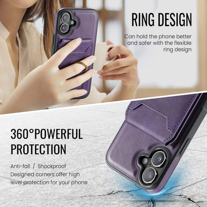 For iPhone 16 DG.MING K1 MagSafe Detachable Wallet RFID Back Cover Phone Case(Purple) - iPhone 16 Cases by DG.MING | Online Shopping South Africa | PMC Jewellery | Buy Now Pay Later Mobicred