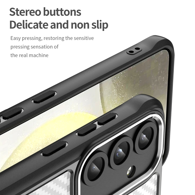 For Samsung Galaxy S25 5G Carbon Fiber Texture MagSafe Translucent Phone Case(Black) - free shipping - PMC Jewellery - Order now!