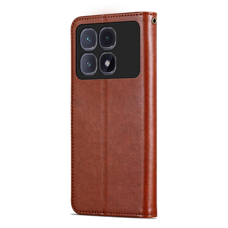 For Redmi K70 Ultra AZNS Sheepskin Texture Flip Leather Phone Case(Brown) - free shipping - PMC Jewellery - Order now!