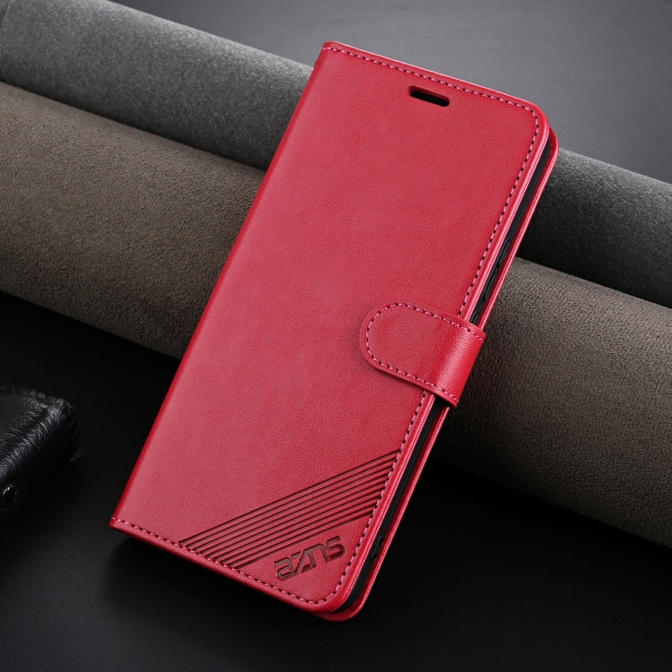 For Redmi K70 Ultra AZNS Sheepskin Texture Flip Leather Phone Case(Red) - free shipping - PMC Jewellery - Order now!