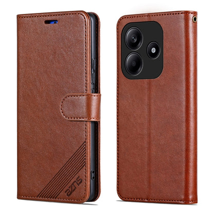 For Redmi Note 14 5G AZNS Sheepskin Texture Flip Leather Phone Case(Brown) - Note 14 Cases by AZNS | Online Shopping South Africa | PMC Jewellery | Buy Now Pay Later Mobicred