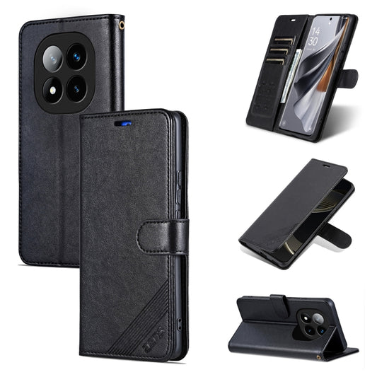 For Redmi Note 14 Pro 5G AZNS Sheepskin Texture Flip Leather Phone Case(Black) - Note 14 Pro Cases by AZNS | Online Shopping South Africa | PMC Jewellery | Buy Now Pay Later Mobicred