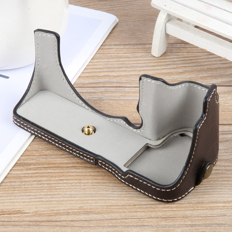 For FUJIFILM X-S20 Buffalo Texture PU Leather Camera Half Case Base(Dark Coffee) - Half Case by PMC TechLife | Online Shopping South Africa | PMC TechLife | Buy Now Pay Later Mobicred