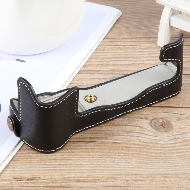 For FUJIFILM X-T1 Buffalo Texture PU Leather Camera Half Case Base(Black) - Half Case by PMC TechLife | Online Shopping South Africa | PMC TechLife | Buy Now Pay Later Mobicred