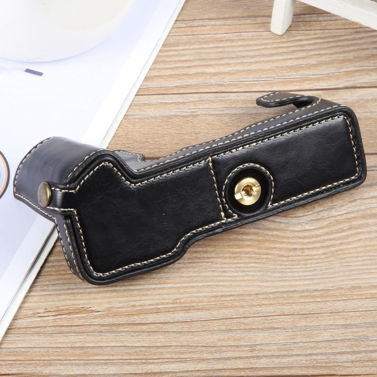 For FUJIFILM X-T5 Glossy PU Leather Camera Half Case Base(Black) - Half Case by PMC TechLife | Online Shopping South Africa | PMC TechLife | Buy Now Pay Later Mobicred