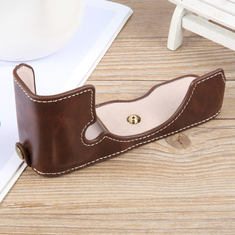 For Nikon ZFC Glossy PU Leather Camera Half Case Base(Coffee) - Half Case by PMC TechLife | Online Shopping South Africa | PMC TechLife | Buy Now Pay Later Mobicred