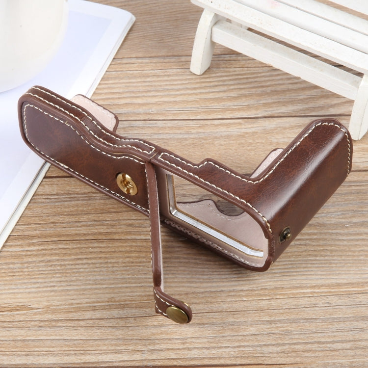 For Nikon ZFC Glossy PU Leather Camera Half Case Base(Coffee) - Half Case by PMC TechLife | Online Shopping South Africa | PMC TechLife | Buy Now Pay Later Mobicred