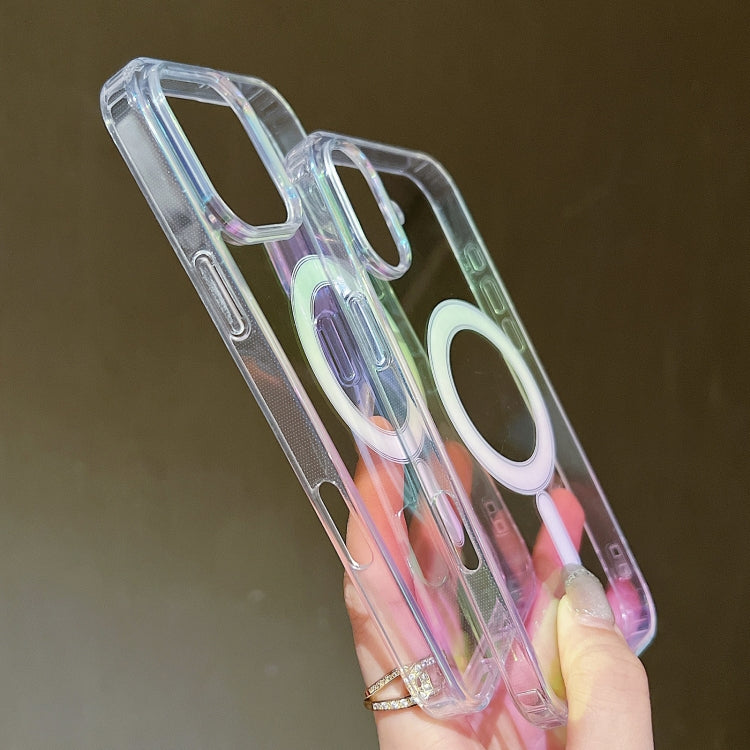For iPhone 16e Gradient Color MagSafe Airbag Full Coverage Phone Case(Rainbow) - iPhone 16e Cases by PMC TechLife | Online Shopping South Africa | PMC TechLife | Buy Now Pay Later Mobicred