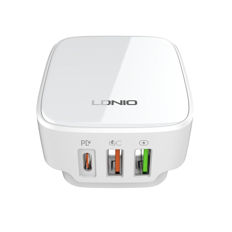 LDNIO Q334 32W Type-C + Dual USB Port Charger with 1m Micro USB Data Cable, Plug Type:US Plug(White) - USB Charger by LDNIO | Online Shopping South Africa | PMC Jewellery | Buy Now Pay Later Mobicred