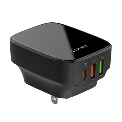 LDNIO Q334 32W Type-C + Dual USB Port Charger with 1m USB-C / Type-C Data Cable, Plug Type:US Plug(Black) - USB Charger by LDNIO | Online Shopping South Africa | PMC Jewellery | Buy Now Pay Later Mobicred