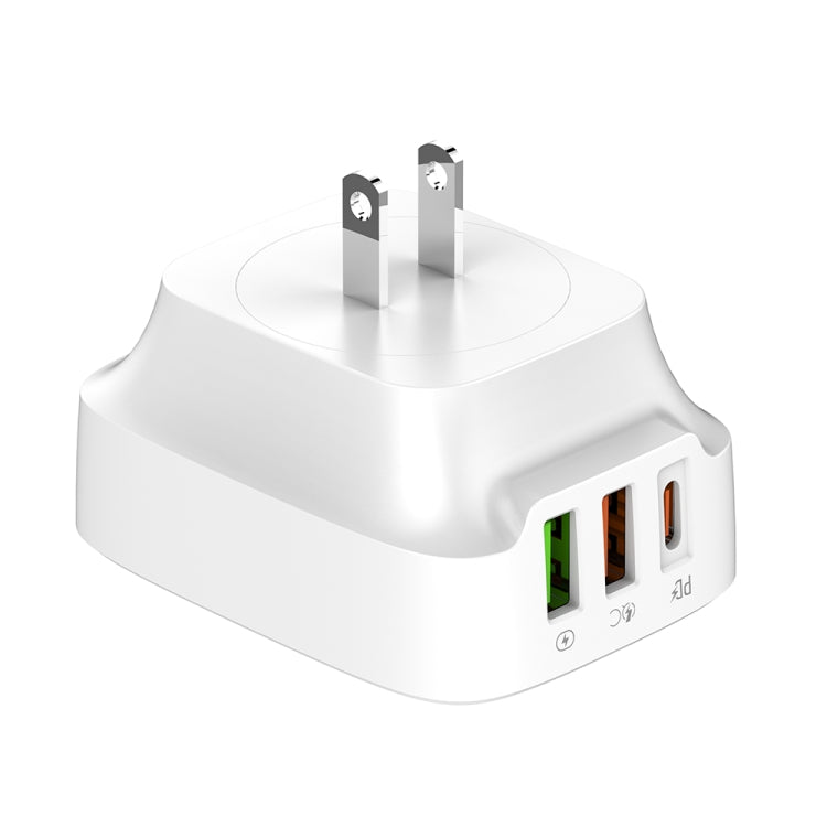 LDNIO Q334 32W Type-C + Dual USB Port Charger with 1m USB-C / Type-C Data Cable, Plug Type:US Plug(White) - USB Charger by LDNIO | Online Shopping South Africa | PMC Jewellery | Buy Now Pay Later Mobicred