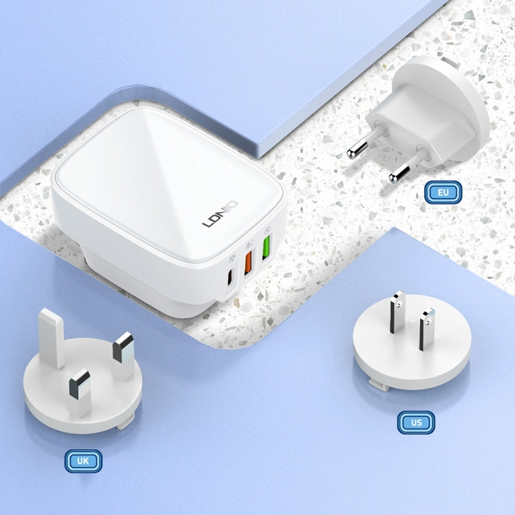 LDNIO Q334 32W Type-C + Dual USB Port Charger with 1m USB-C / Type-C to USB-C / Type-C Data Cable, Plug Type:EU Plug(Black) - free shipping - PMC Jewellery - Order now!