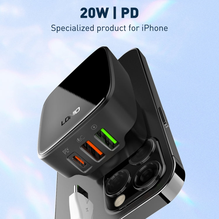 LDNIO Q334 32W Type-C + Dual USB Port Charger with 1m USB-C / Type-C to USB-C / Type-C Data Cable, Plug Type:US Plug(White) - free shipping - PMC Jewellery - Order now!