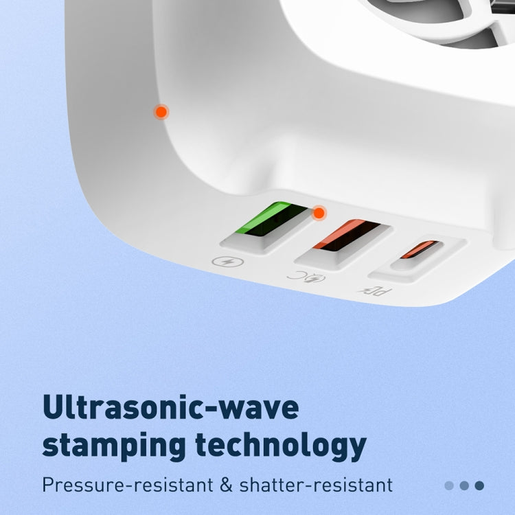 LDNIO Q334 32W Type-C + Dual USB Port Charger with 1m USB-C / Type-C to USB-C / Type-C Data Cable, Plug Type:US Plug(White) - free shipping - PMC Jewellery - Order now!