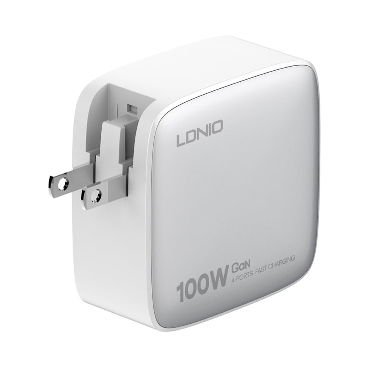 LDNIO Q408 100W GaN USB+3 USB-C / Type-C Interface Charger with 1m 100W USB-C / Type-C to USB-C / Type-C Data Cable, Plug Type:US Plug(White) - free shipping - PMC Jewellery - Order now!