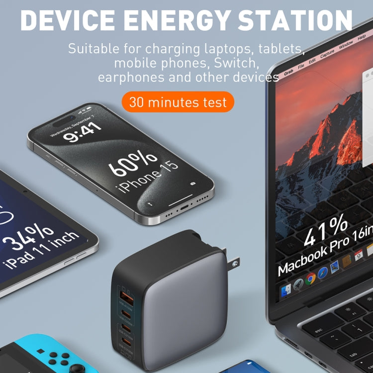 LDNIO Q408 100W GaN USB+3 USB-C / Type-C Interface Charger with 1m 100W USB-C / Type-C to USB-C / Type-C Data Cable, Plug Type:US Plug(White) - free shipping - PMC Jewellery - Order now!