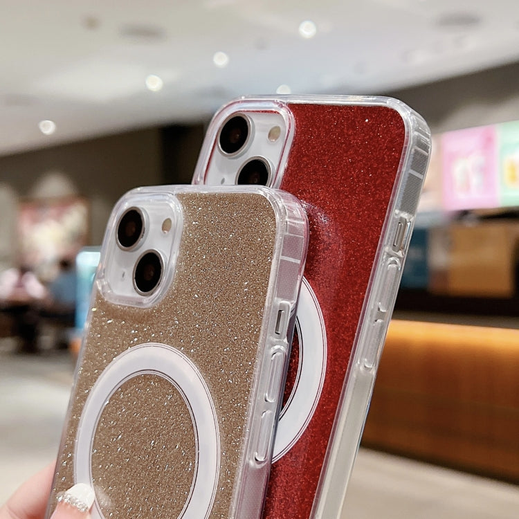 For iPhone 16 Pro Acrylic Transparent Glitter MagSafe Phone Case(Silver) - iPhone 16 Pro Cases by PMC TechLife | Online Shopping South Africa | PMC TechLife | Buy Now Pay Later Mobicred